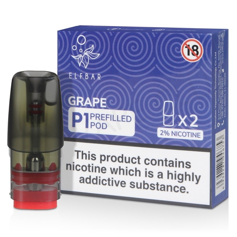 Elf Bar P1 Pre-filled Replacement Pod Cartridge 2ml (2pcs/pack)