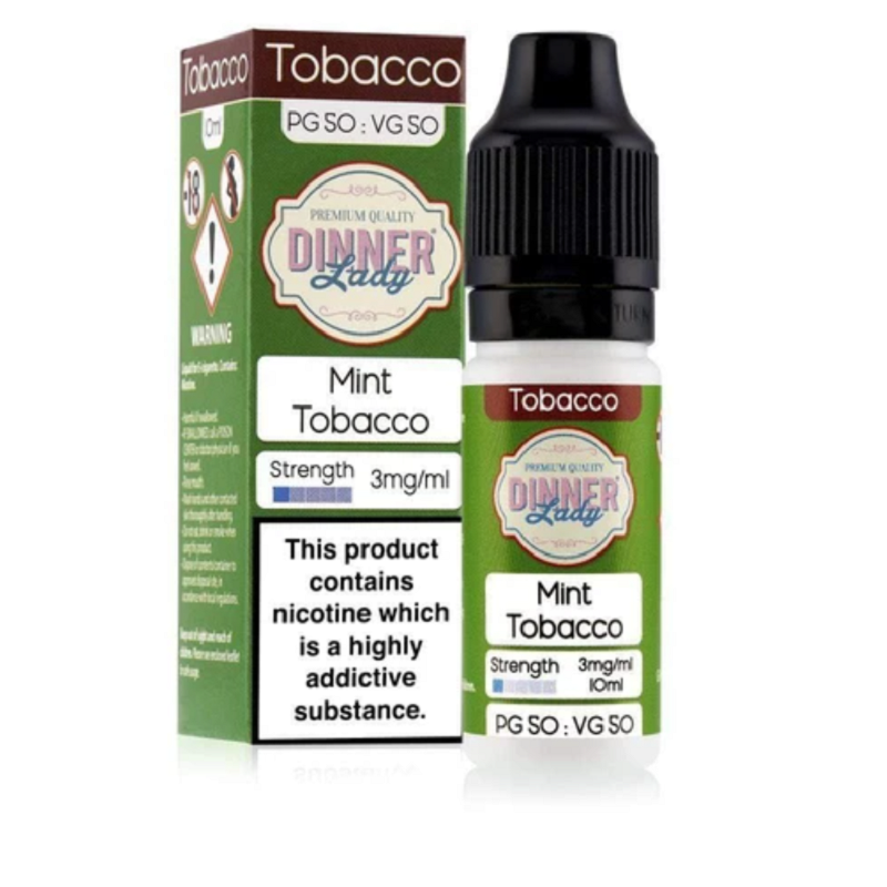 Dinner Lady Tobacco 50/50 Mint Tobacco E-liquid 10...