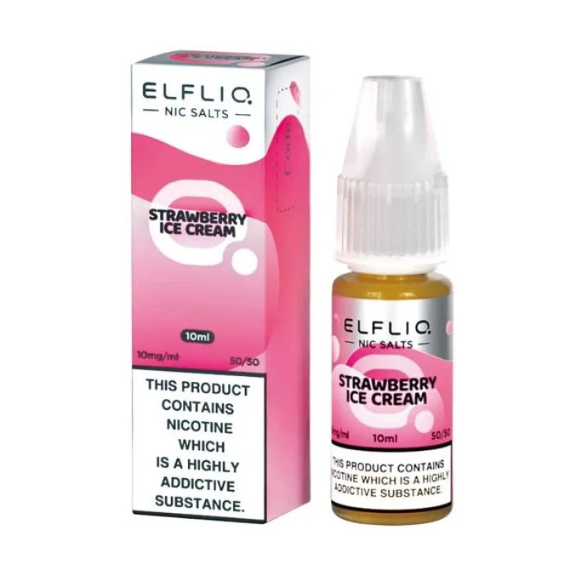 ElfLiq Nicotine Salt Strawberry Ice Cream E-liquid...